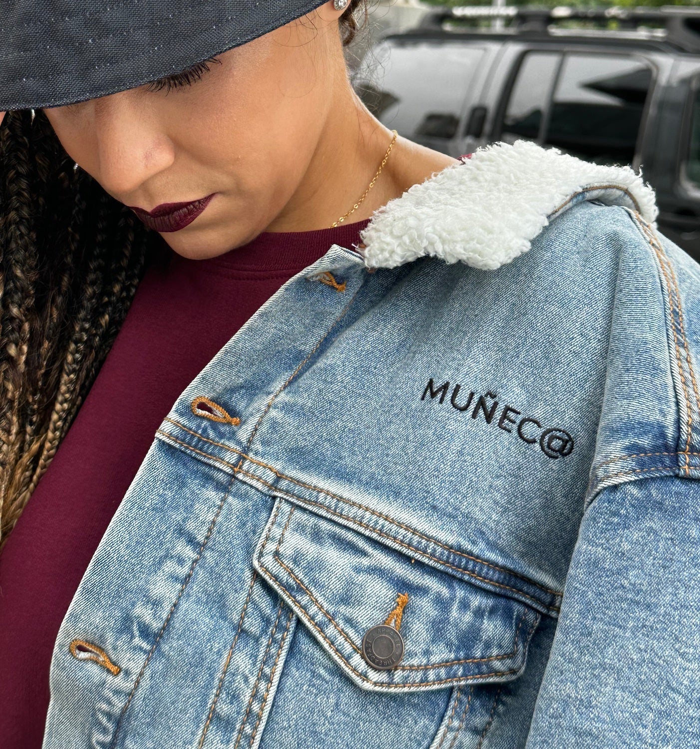 Muñec@ Unisex Denim Sherpa Jacket
