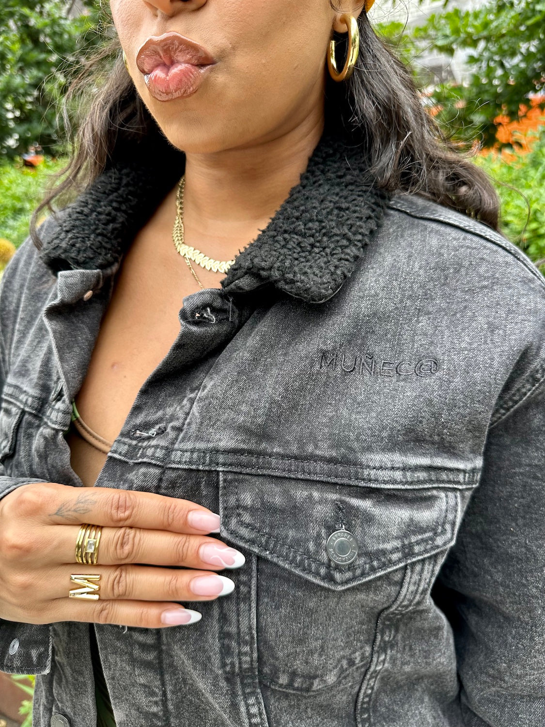 Muñec@ Unisex Denim Sherpa Jacket