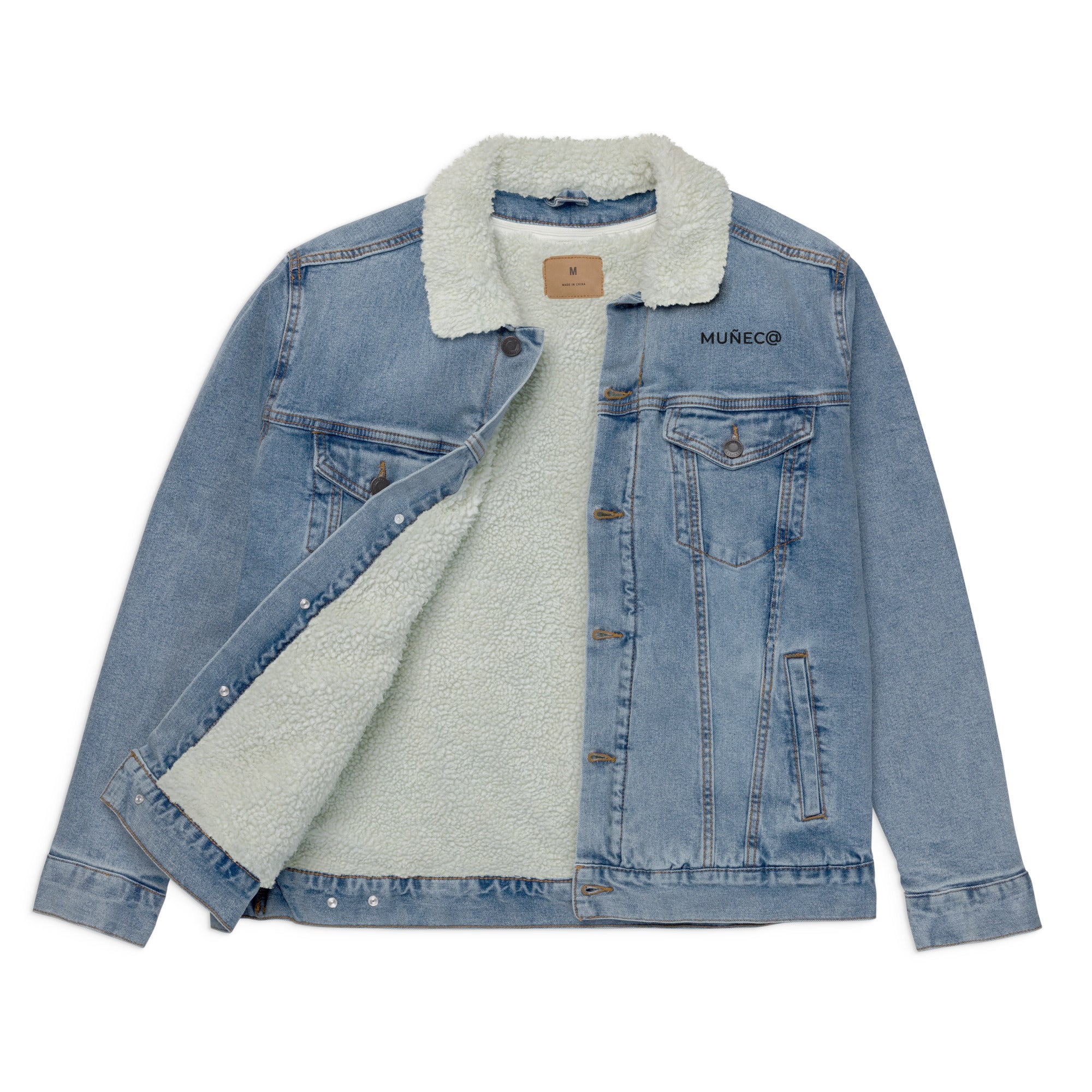 Muñec@ Unisex Denim Sherpa Jacket